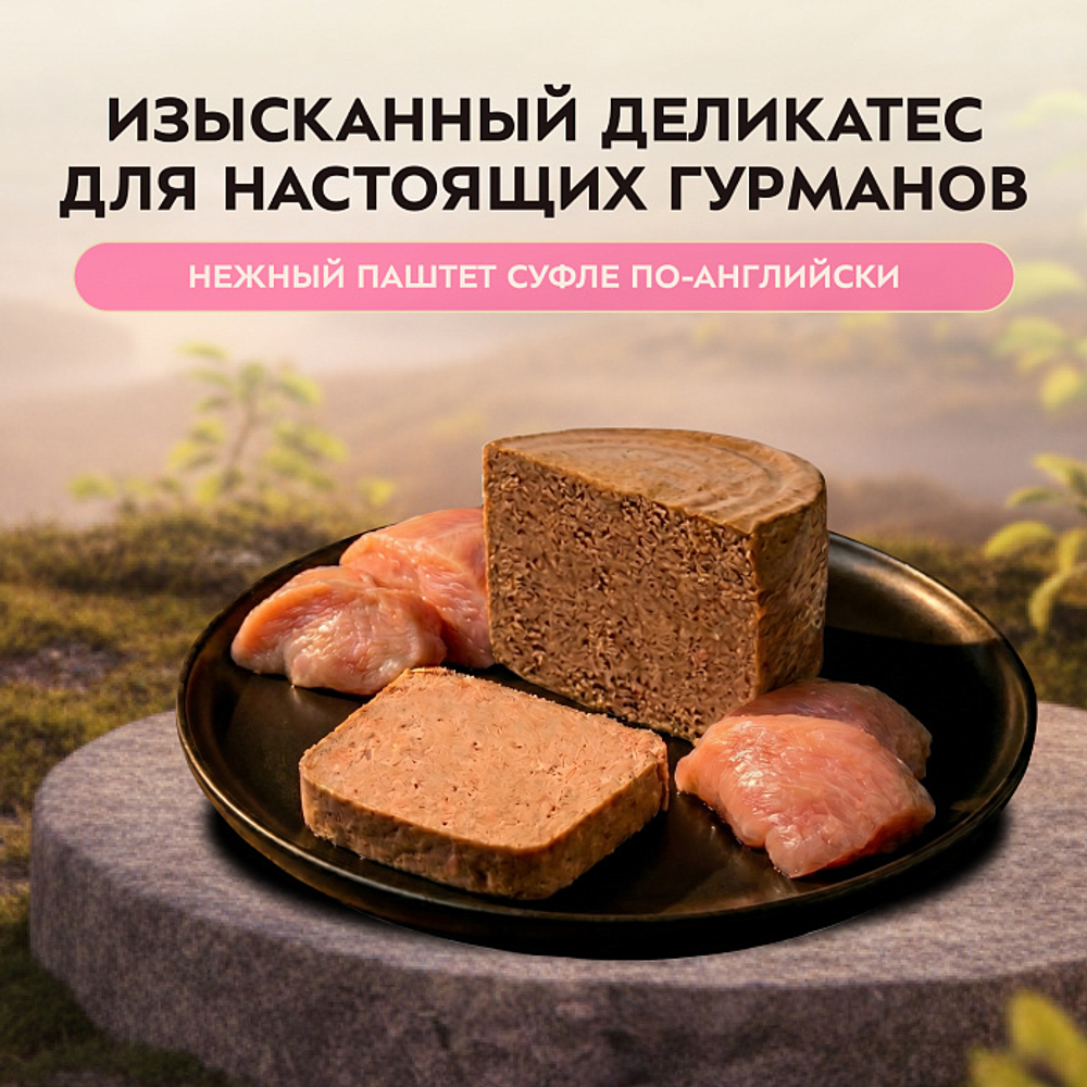 Влажный корм консервы для котят до 4 месяцев Деликатес СТАРТЕР "Суфле по-английски" паштет из индейки Мнямс 0,2кг 12 шт