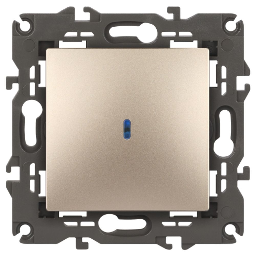 14-1102-04 ЭРА Выключатель с подсветкой, 10АХ-250В, IP20, Эра Elegance, шампань