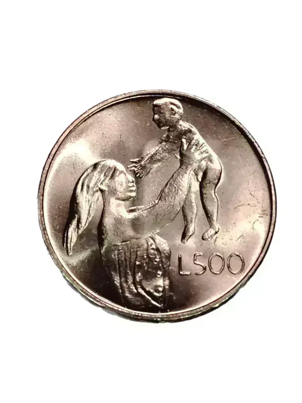 Монета Сан-Марино 500 лир (lire) 1972 год Женщина с младенцем