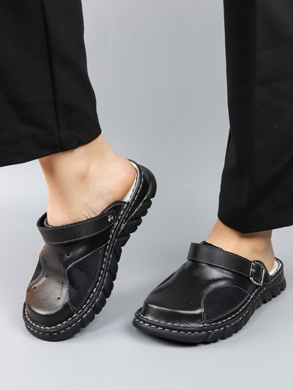 15 | "Kina" | Черные женские медицинские сабо натуральная кожа