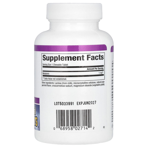 Natural Factors, Stress-Relax, мелатонин, 1 мг, 180 жевательных таблеток