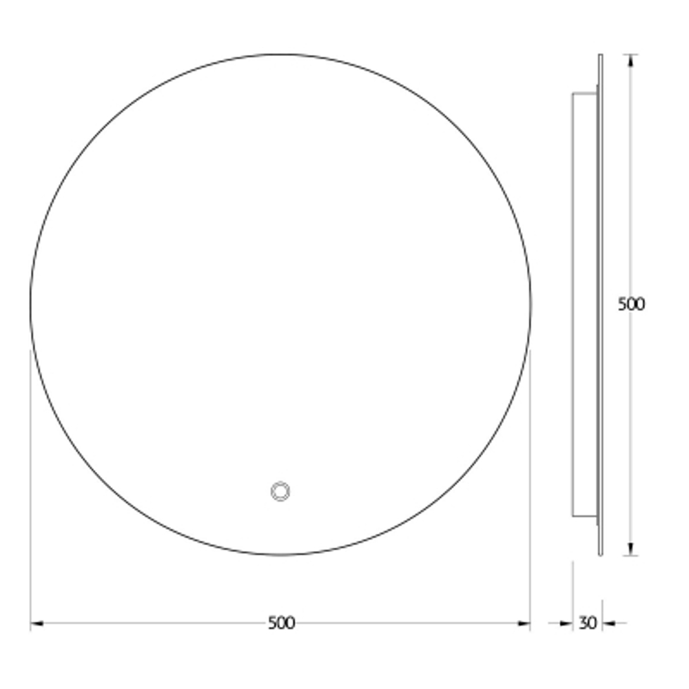 Зеркало Evoform с LED-подсветкой 12 W Ø50 см Сенсорный выключатель Нейтральный белый свет