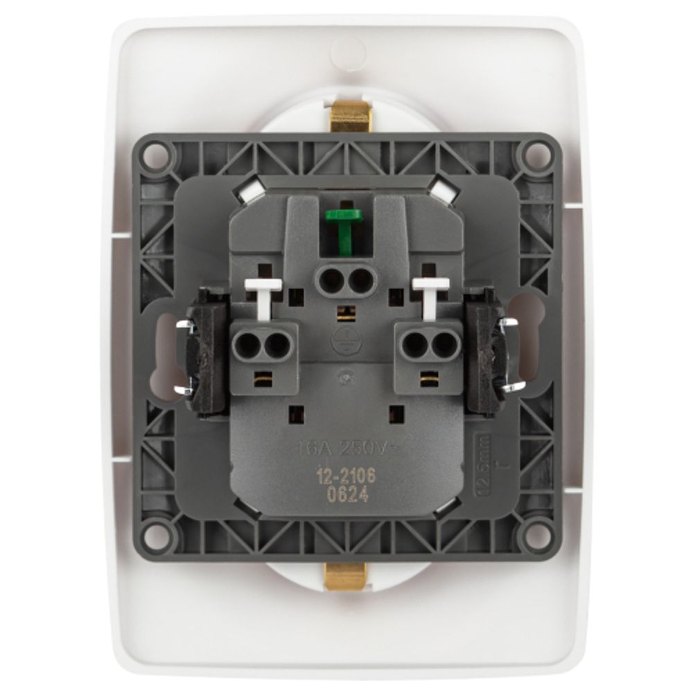 Розетка ЭРА Серия 12 12-2106-01М , 2X2P+E Schuko, 16А-250В, белый матовый