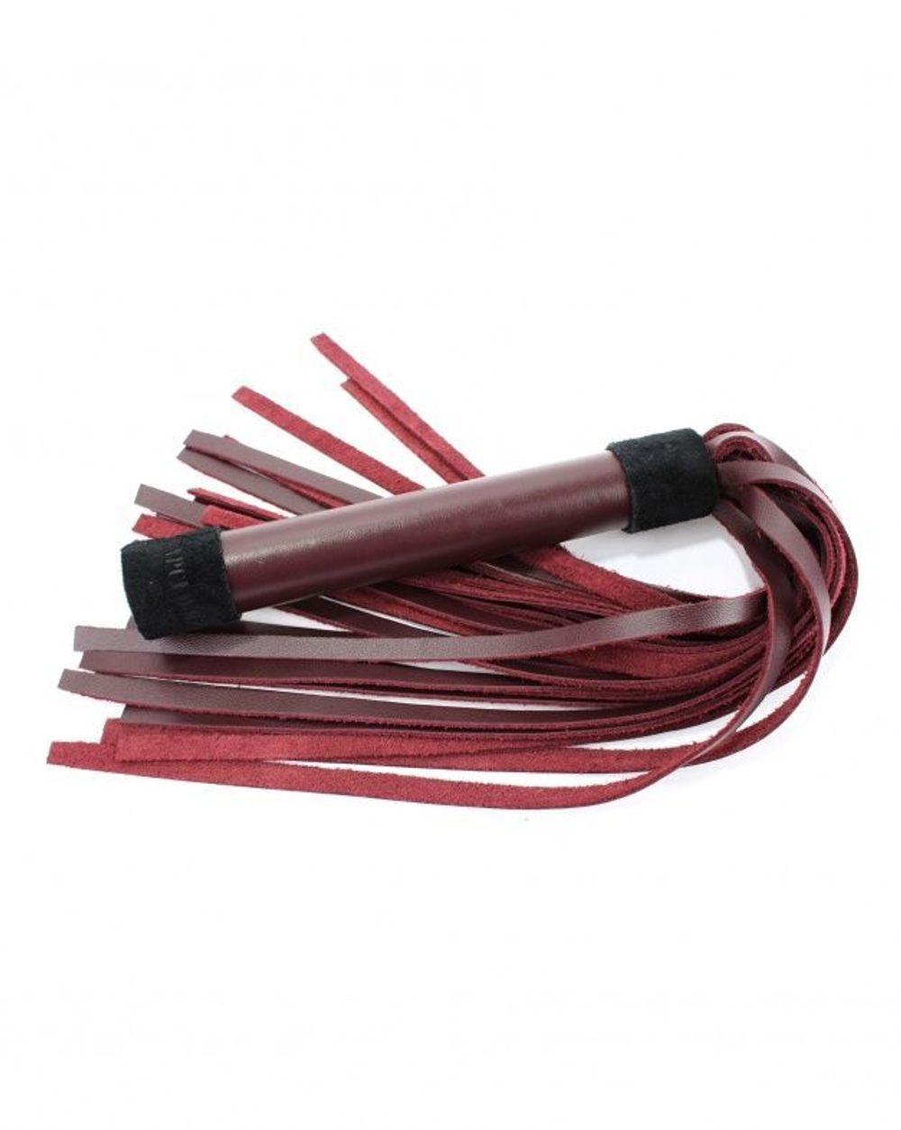 Бордовая плеть Maroon Leather Whip с гладкой ручкой - 45 см. (Цвет: бордовый)