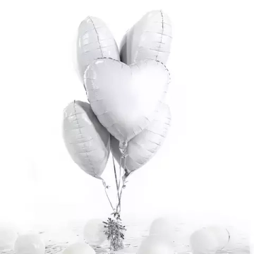 Набор шаров "Сердца белые"