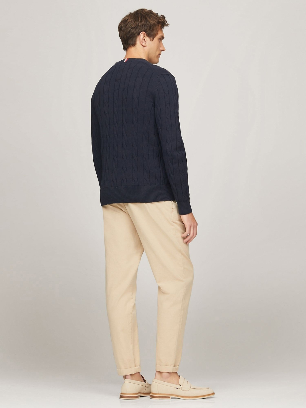 Свитер Tommy Hilfiger Flag Logo Cable Knit Desert Sky