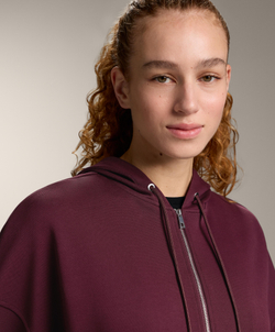 Oysho Куртка-Oversize с капюшоном из пике с хлопком, темно-гранатовый