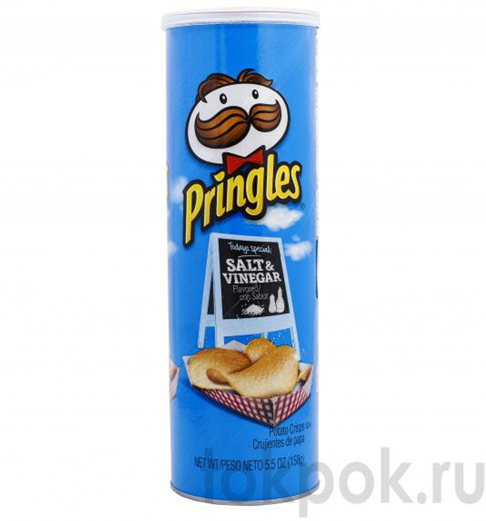 Чипсы Pringles Salt & Vinegar со вкусом соли и уксуса, 158 гр