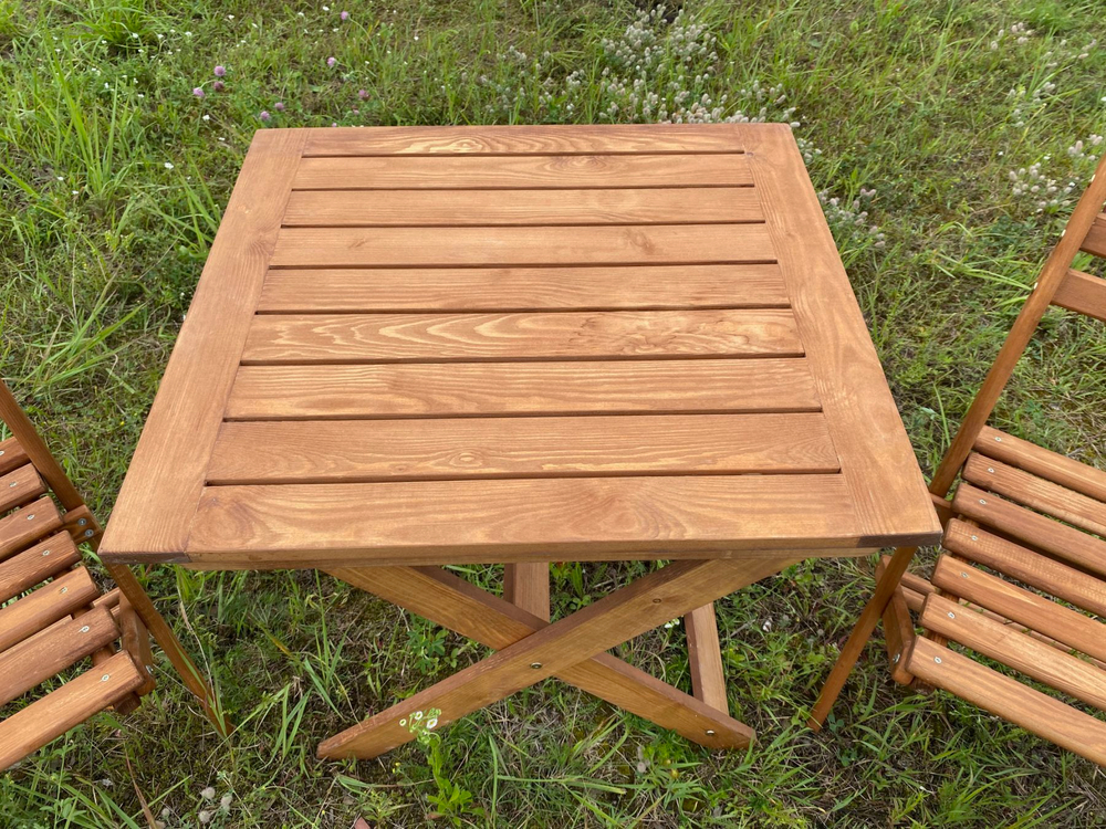Набор мебели раскладной Дятел  арт.G-001-OAK, G-СH-001-OAK бежевый,  3 уп (1 уп Стол; 2 уп Стул)