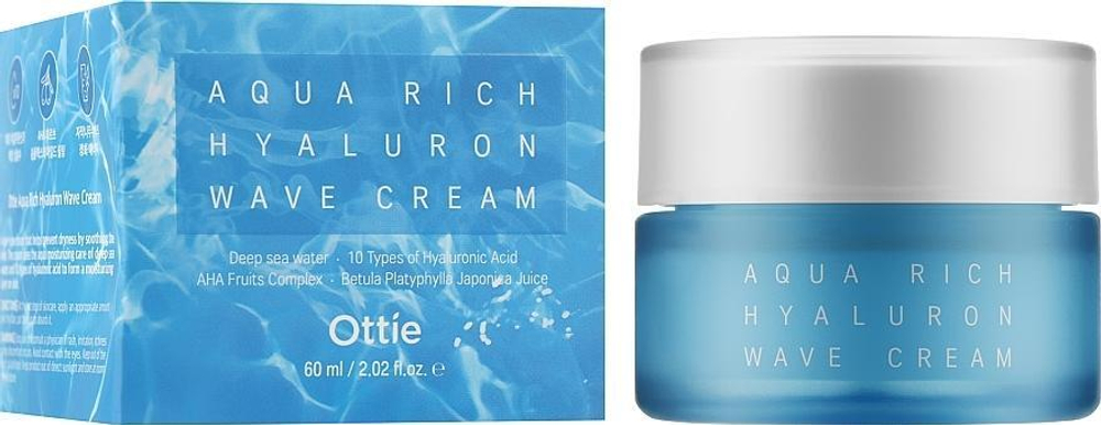 Крем с гиалуроновой кислотой Ottie Aqua Rich Hyaluron Wave Cream, 60 мл