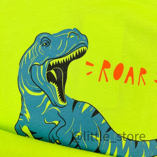 Футболка "Динозавры" хлопковая, Ярко-зеленый