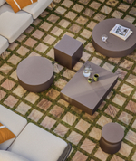 Уличный столик Garbet из коричневого бетона, диаметр 60 см