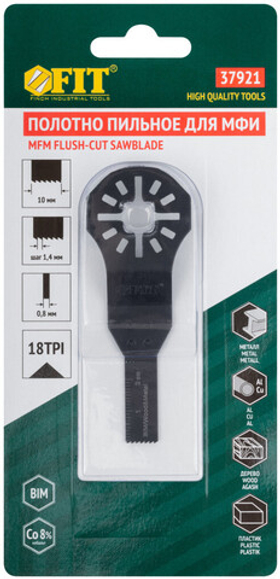 Полотно пильное фрезерованное двухступенчатое, bi-metall co 8%, 10х0,8 мм 37921 FIT
