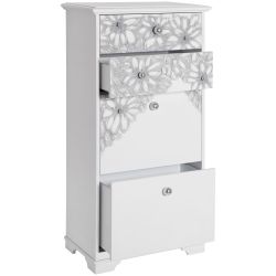 Комод Терра-4 с 4 ящиками Айс Античное серебро