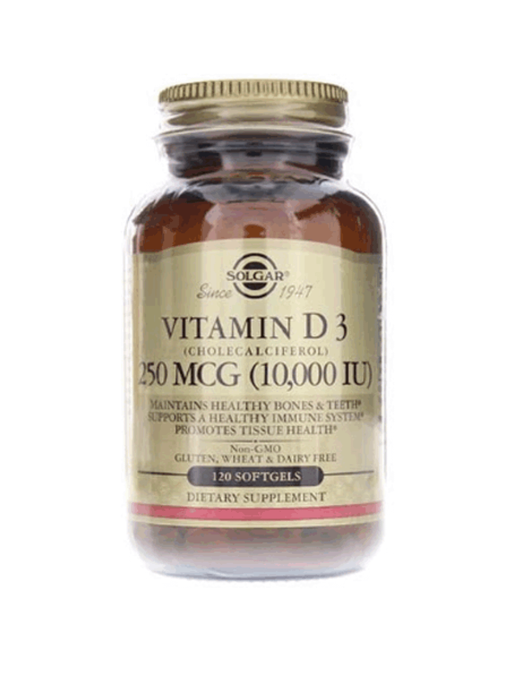 Витамин Д3 (холекальциферол) 10000МЕ, Solgar Vitamin D3
