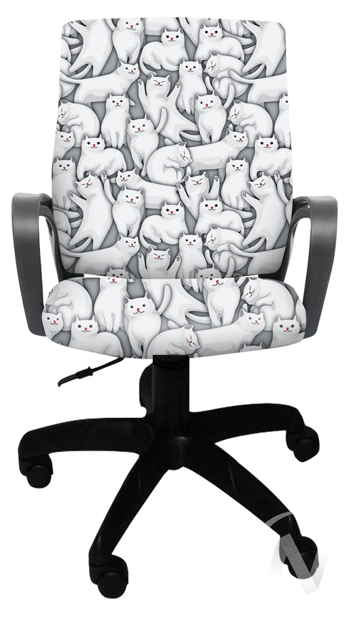 Кресло Премьер 5/S (пластик черный/ткань Детская котофей серая)