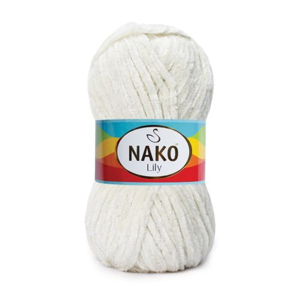Лили (Lily) пряжа Nako 100%полиэстер 5х100гр/180м (6651 кремовый)