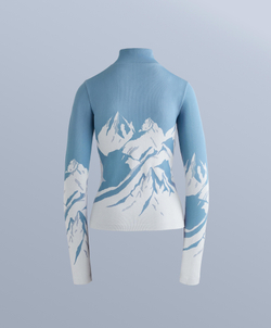 Oysho Бесшовная термофутболка базового слоя с молнией, голубой