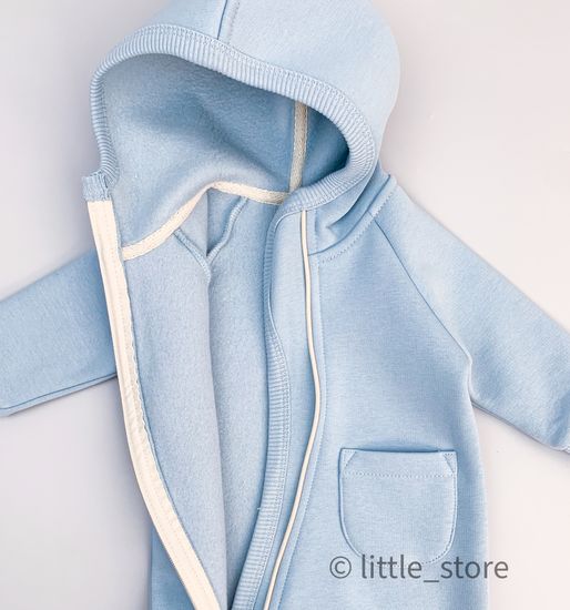 Комбинезон "Simple" из футера с начесом, Нежно-голубой