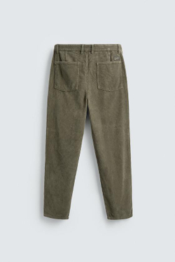 ZARA ВЕЛЬВЕТОВЫЕ БРЮКИ CARROT FIT, СВЕТЛЫЙ ХАКИ