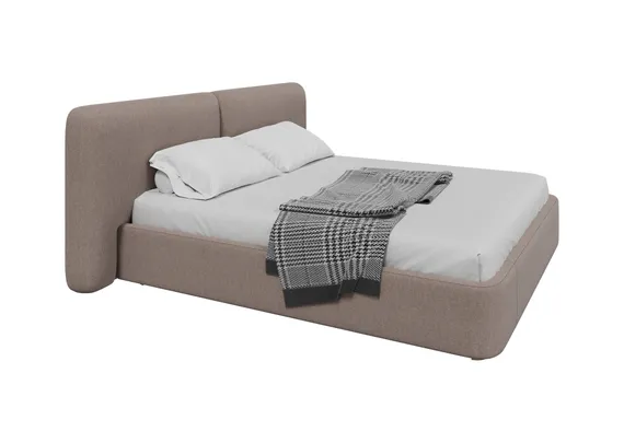 Кровать двуспальная Hub Soft 180 см (капучино, твид)