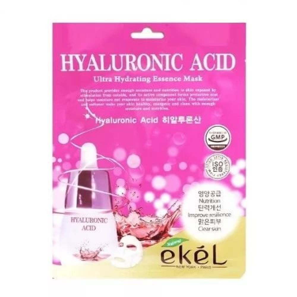 Тканевая маска с гиалуроновой кислотой EKEL Hyaluronic Acid Ultra Hydrating Essence Mask
