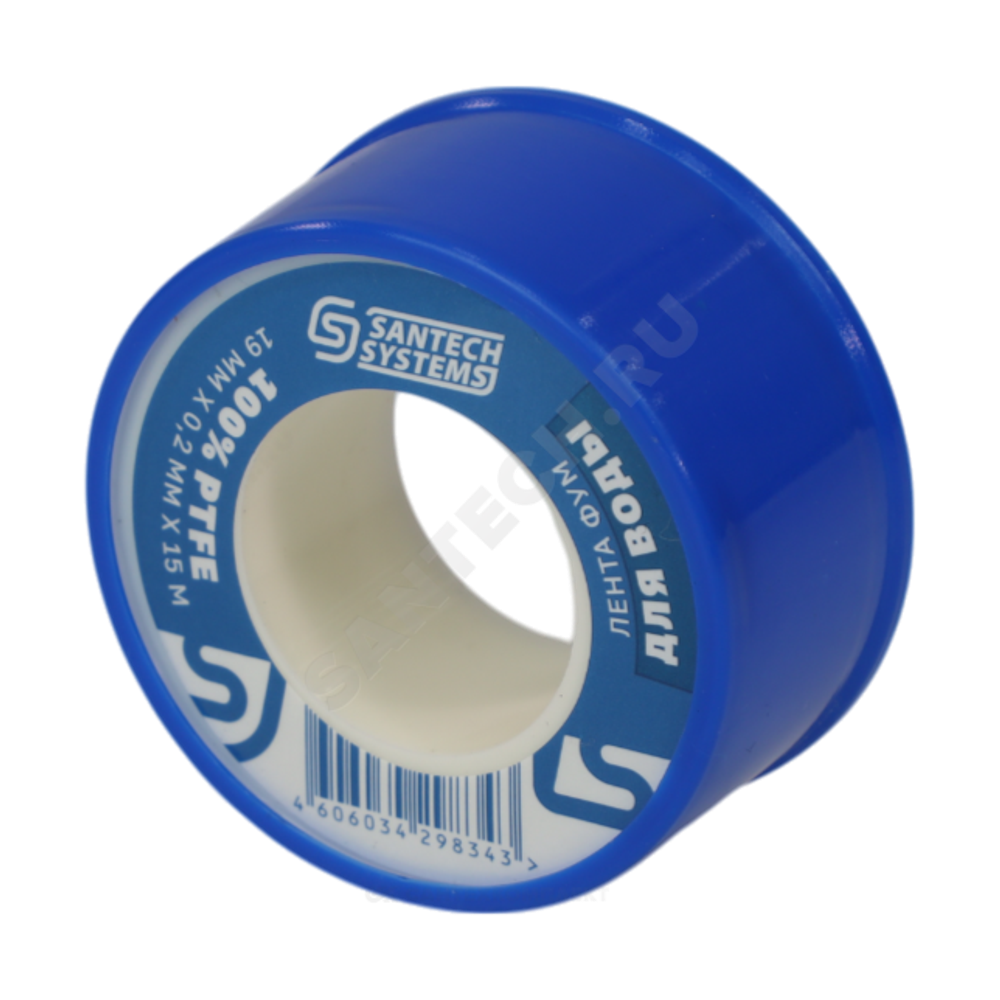 Лента ФУМ PTFE 19ммх0,2ммх15м катушка среда: вода SantechSystems