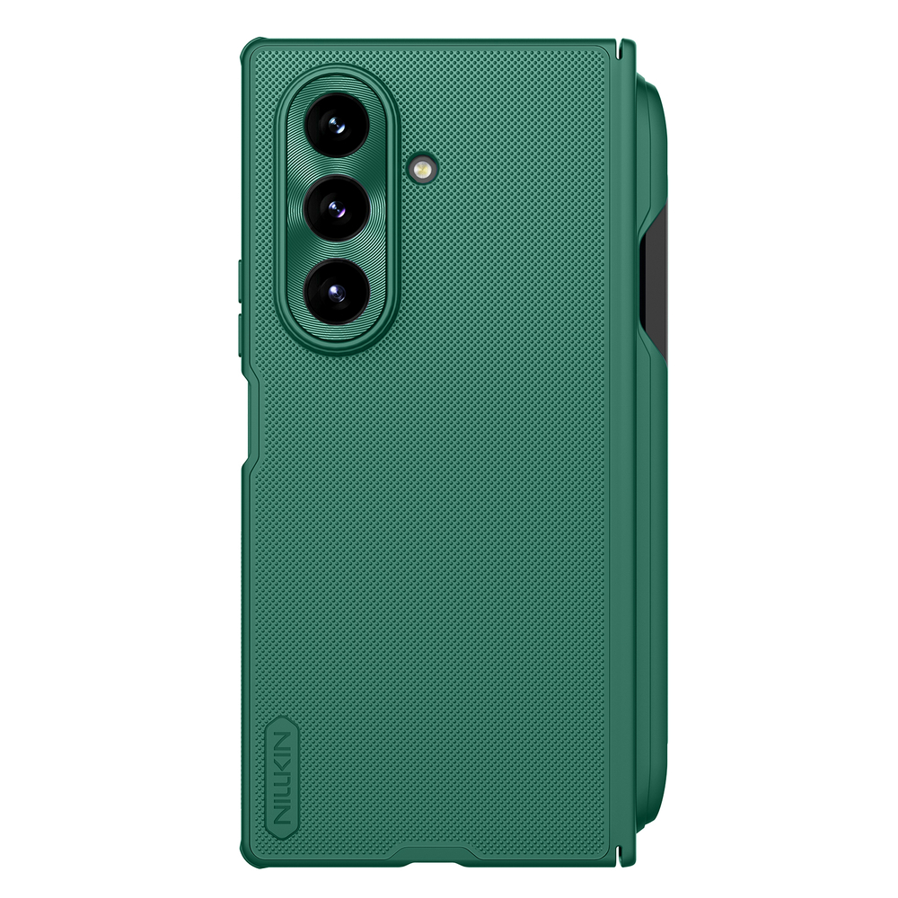 Чехол зеленого цвета (Dark Green) с MagSafe и держателем для S Pen от Nillkin для Samsung Galaxy Z Fold 7, серия Super Frosted Shield Fold Magnetic