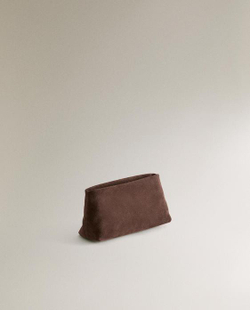 ZARA HOME НЕБОЛЬШАЯ КОСМЕТИЧКА ИЗ РАСЩЕПЛЕННОЙ КОЖИ, ШОКОЛАДНЫЙ