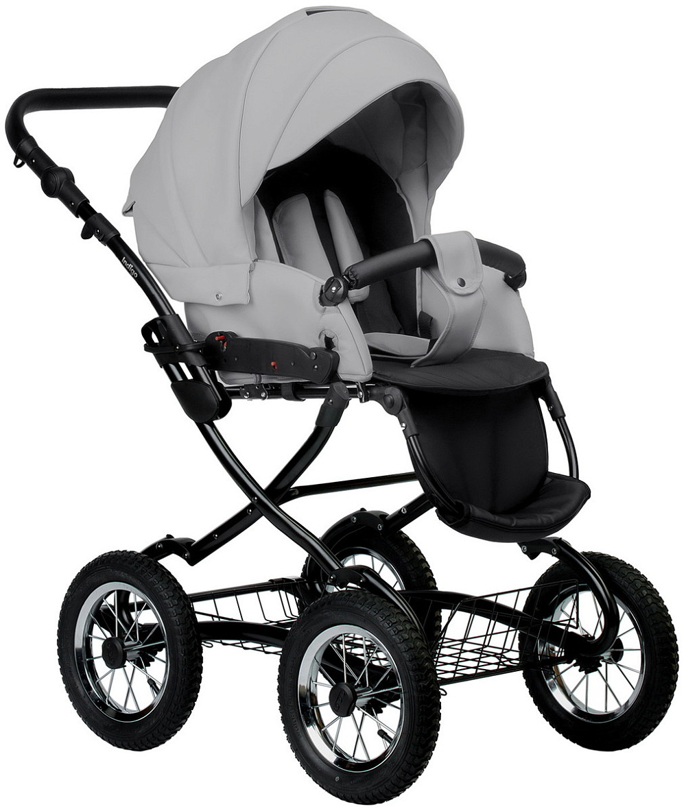 Детская коляска Indigo Barbara Eco Classic 3 в 1 с автокреслом Avionaut Cosmo Grey Be04 св.серая кожа