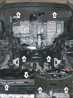 Защита стальная 2 мм Д; КПП; Haval Dargo; F7; с 2024 г MOTODOR.73102