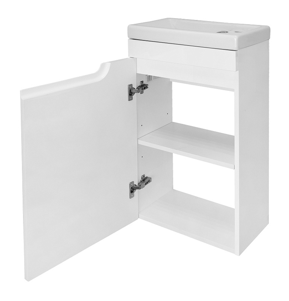 Комплект Тумба Azario KANTRI 45 450х250х775 подвесная, с раковиной Фостер 45, левая, белый глянец (CS00097244)