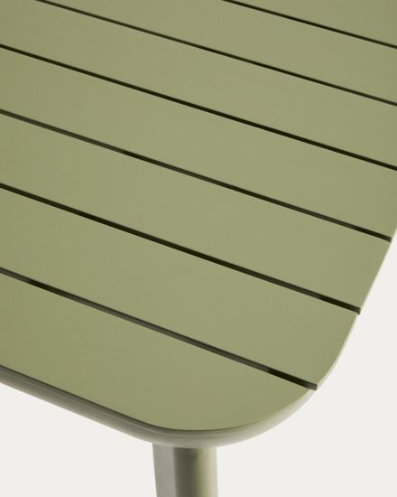 Раздвижной уличный стол Izola из алюминия с зеленой отделкой, 185 (235) x 100 см