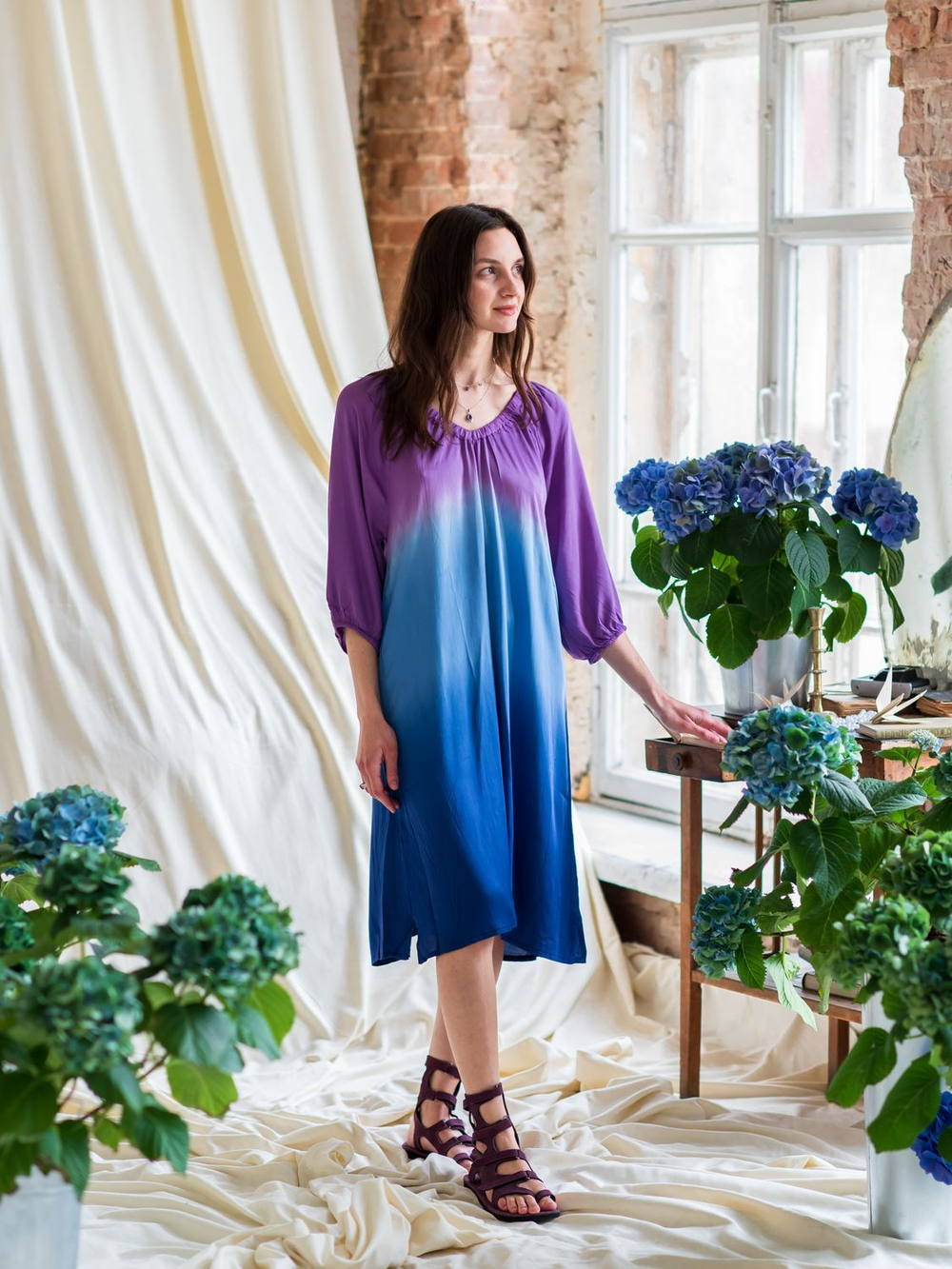 Платье ГРАДИЕНТ короткое (гортензия)