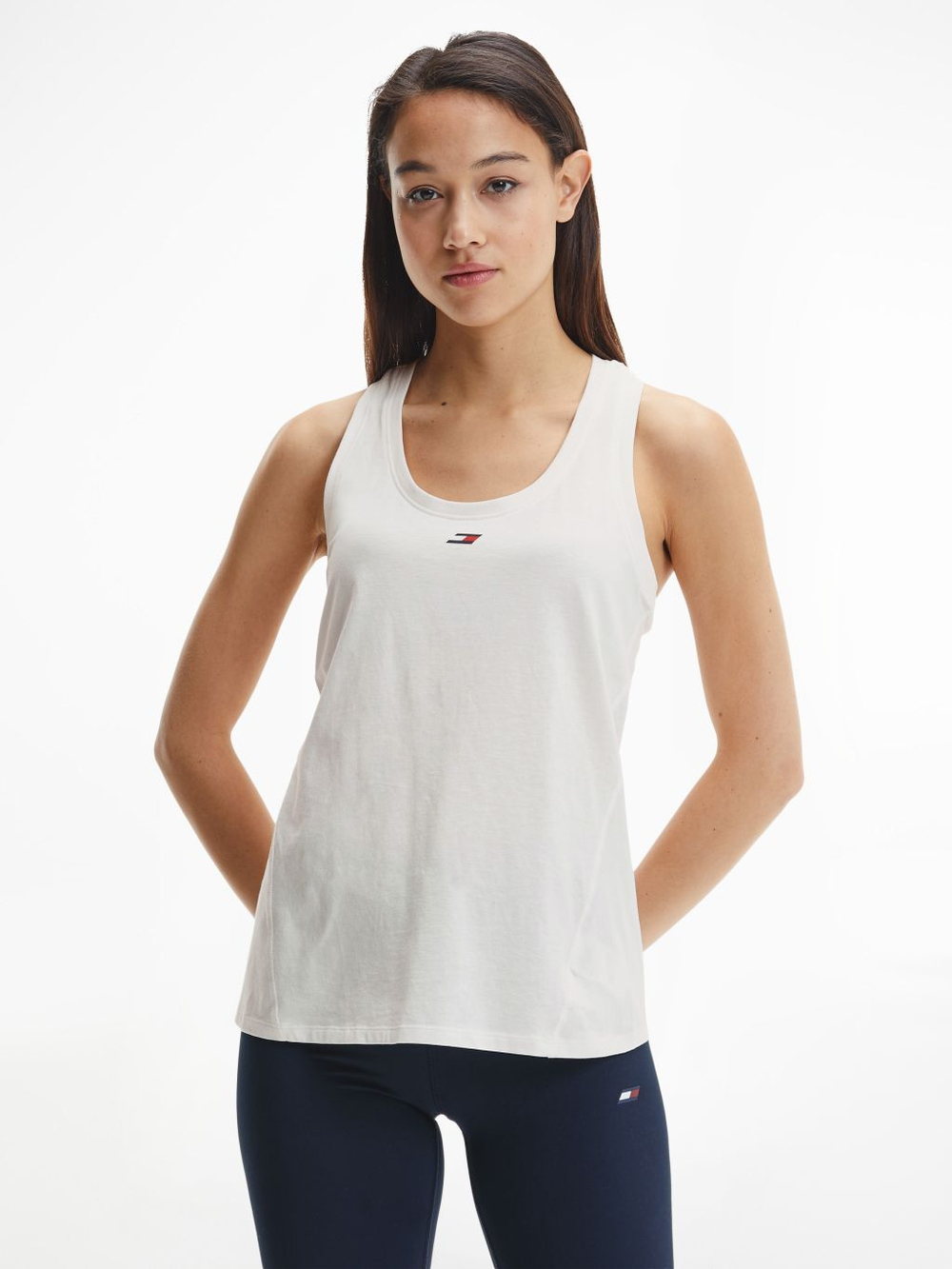 Женский топ теннисный Tommy Hilfiger Regular Tank Top - ecru
