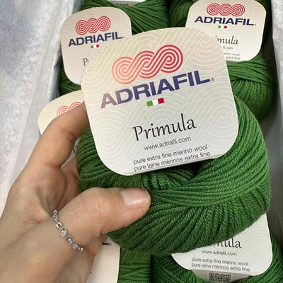 PRIMULA - Adriafil; 100% меринос; 300м/100гр; Вес моточка 50гр; цвет: зеленый травяной