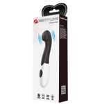 Черный вибратор Charles с загнутой головкой - 17 см. (Цвет: черный)