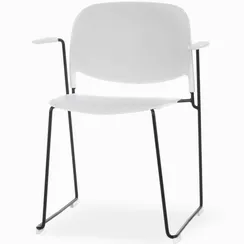 Стул штабелируемый Stacks с подлокотниками белый