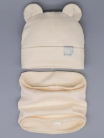 Шапка с ушками трикотажная и снуд для детей