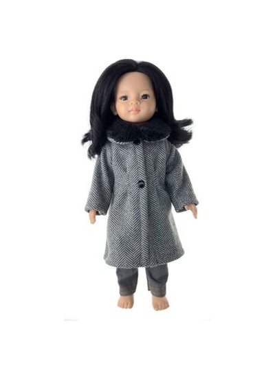Пальто с воротником, водолазка, джинсы для кукол Paola Reina 32 см (991)