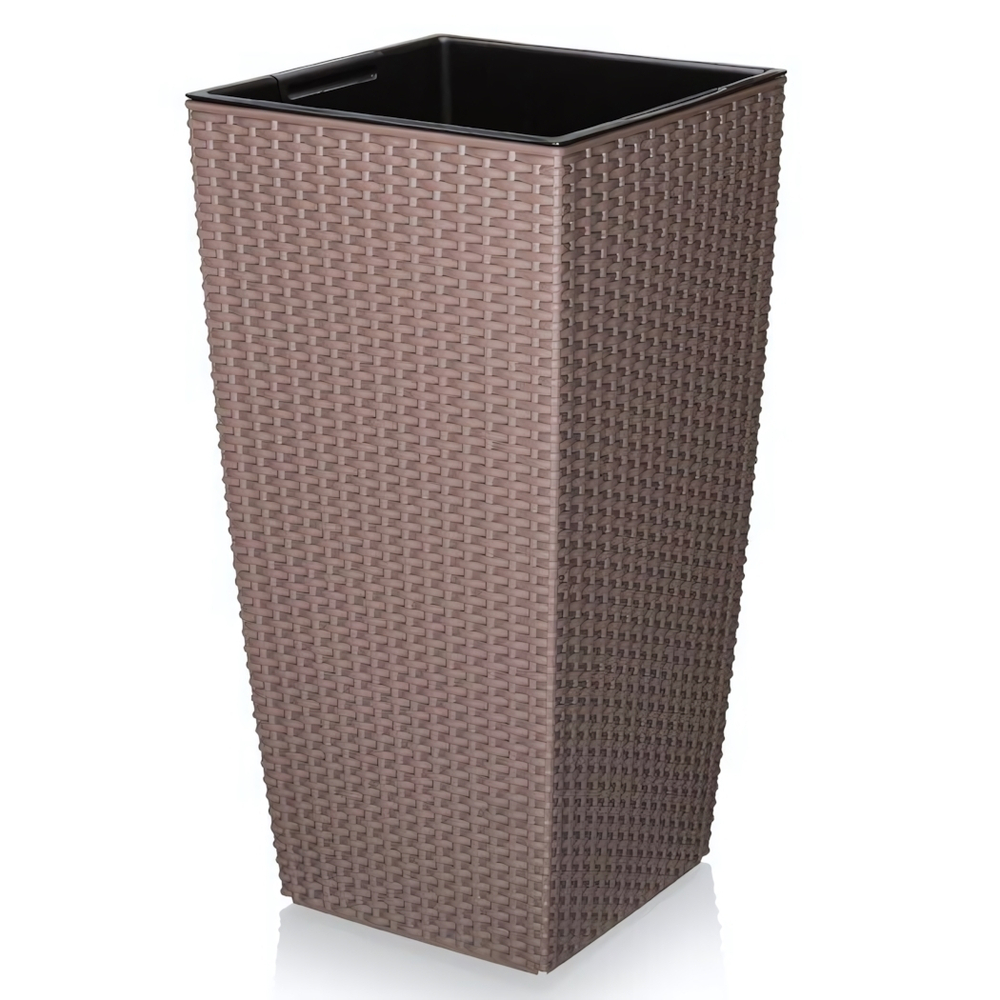 Кашпо "Camellia" ротанг, вставка V=17л 263*263*285 серо-коричневый