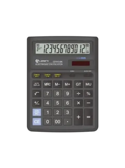 Калькулятор LAMARK 12 раз. бухгалтерский, 193х143х38,4 мм, черный CDT472-BK