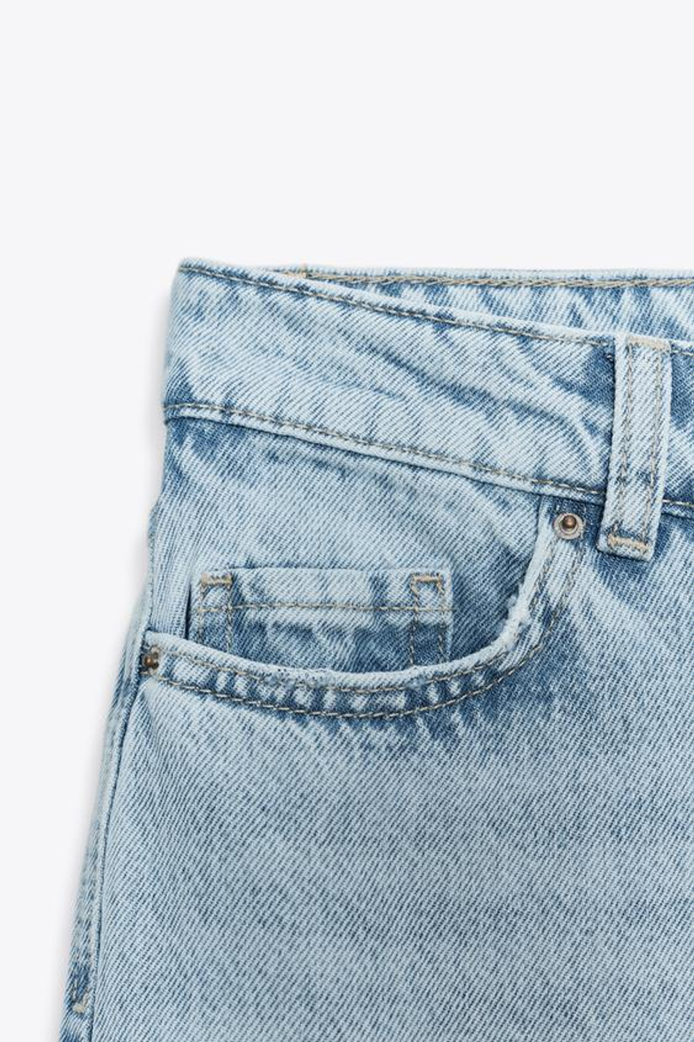 ZARA ДЖИНСЫ Z.04 STRAIGHT СО СРЕДНЕЙ ПОСАДКОЙ, ГОЛУБОЙ