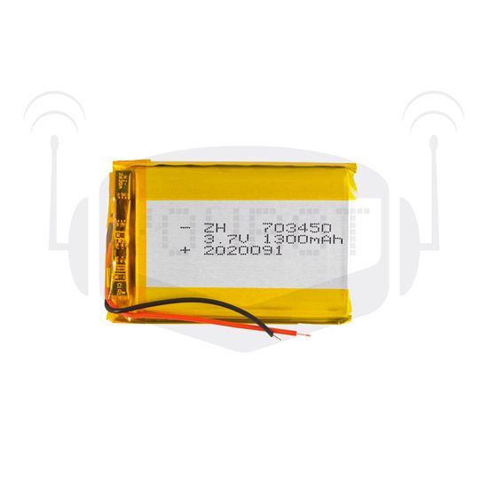 Перезаряжаемый Li-Po  аккумулятор 3,7 V 1300 мАч