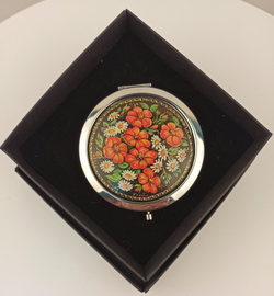 Ручное зеркало "Цветы"  (худ. Белова)