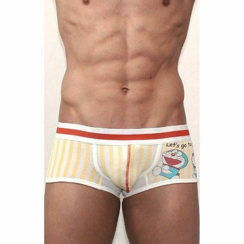 Мужские трусы хипсы желтые с рисунком Croota Striped Hip