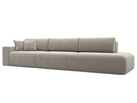 Диван прямой Лига-036 НПБ Модерн Лонг подлокотник слева МИКРОВЕЛЬВЕТ Бежевый