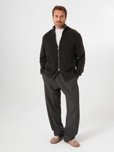 Графитовый хлопковый джемпер на молнии QWE