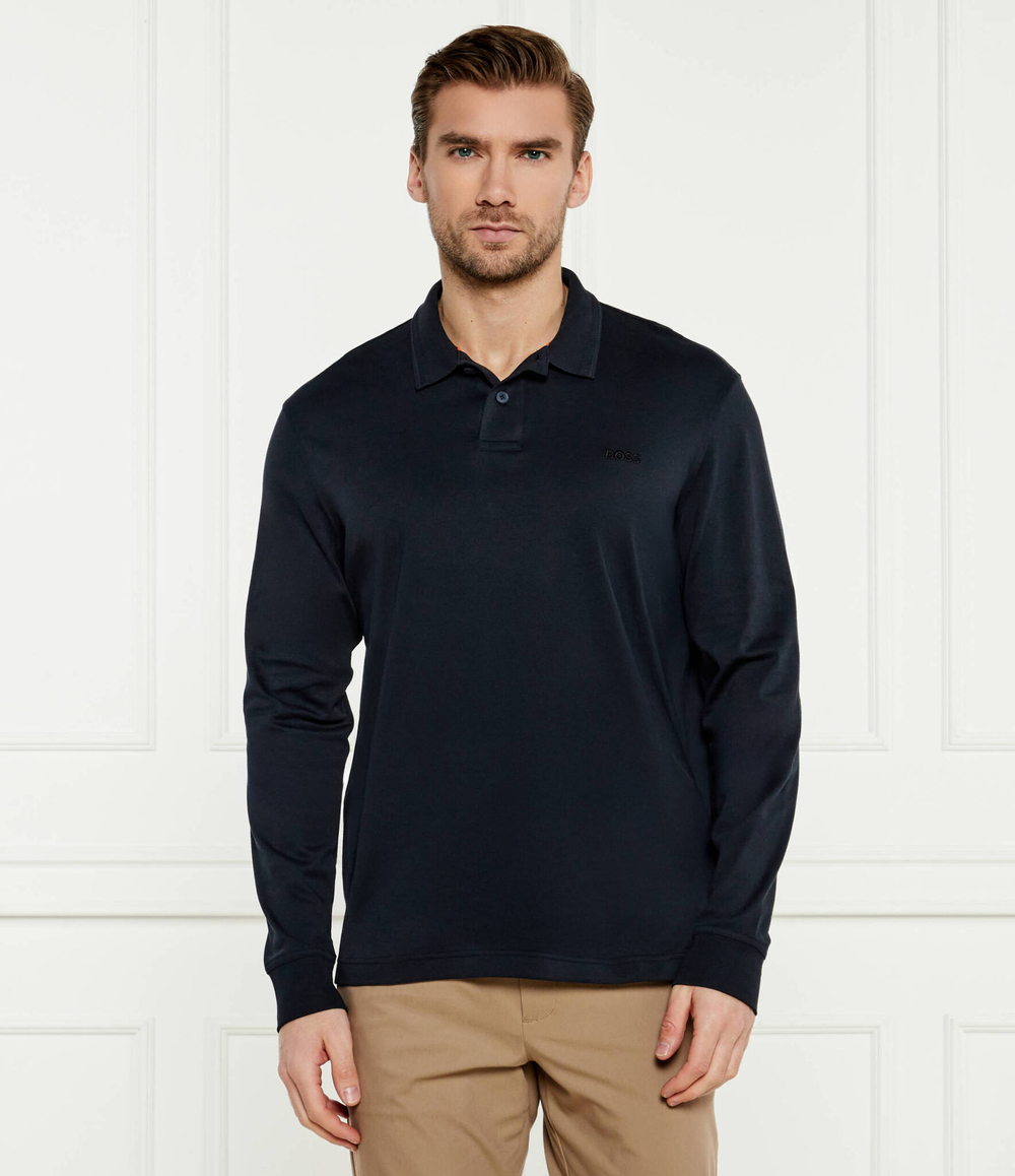 Поло Pe_interlock_long BOSS ORANGE - темно-синий(50527525)