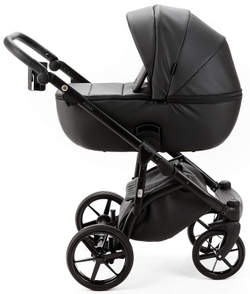 Детская коляска Adamex Nola Deluxe 2 в 1 N-SA02 (ЧЕРНАЯ КОЖА)